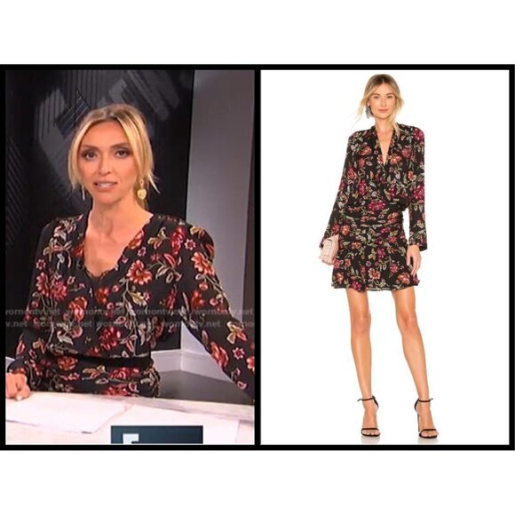 💕ALC💕 Haven Dress Ruched Floral Silk Mini Dress ~ Floral Print 0 NWT - Picture 1 of 16